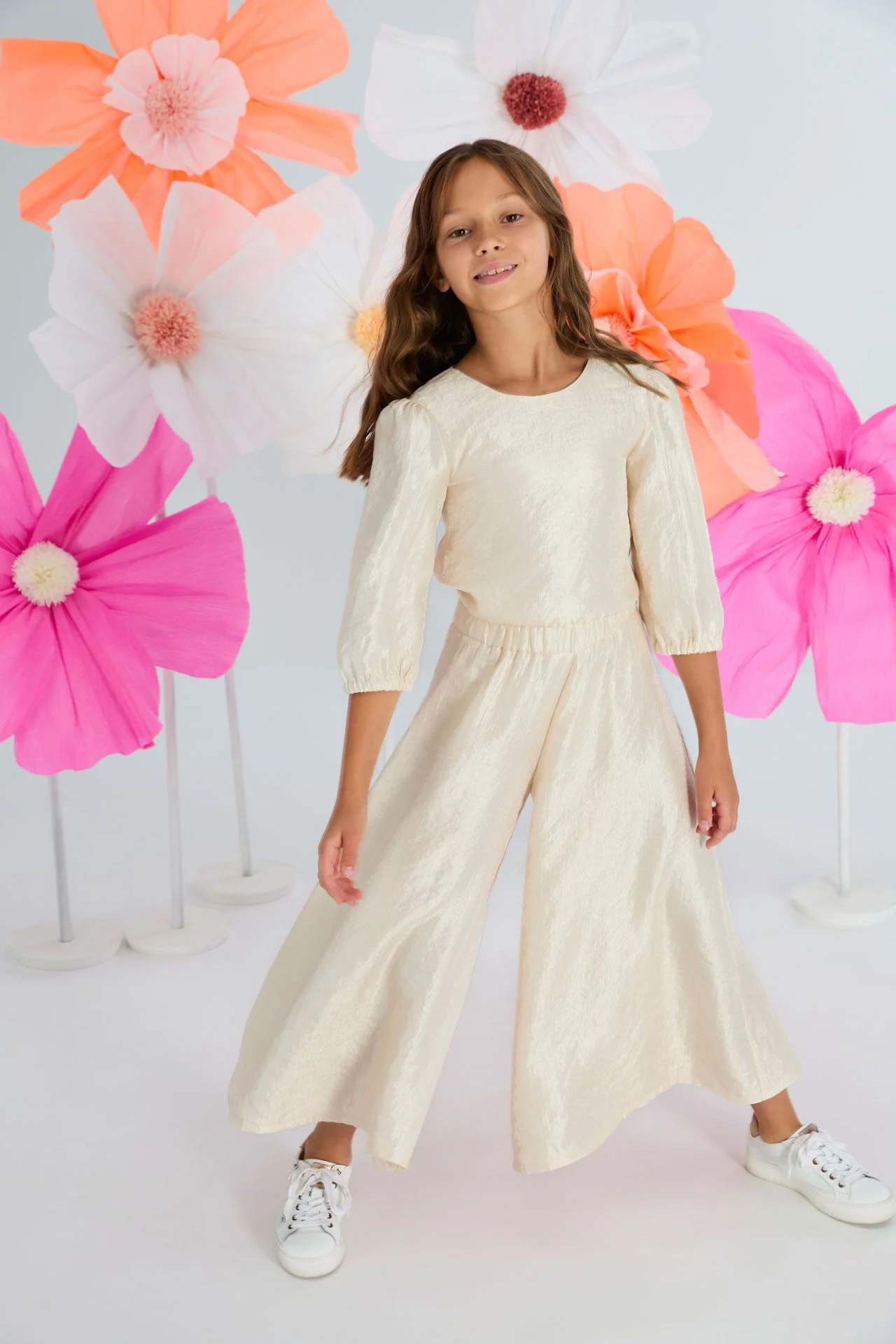 Blouses korte mouw beige Blue Bay