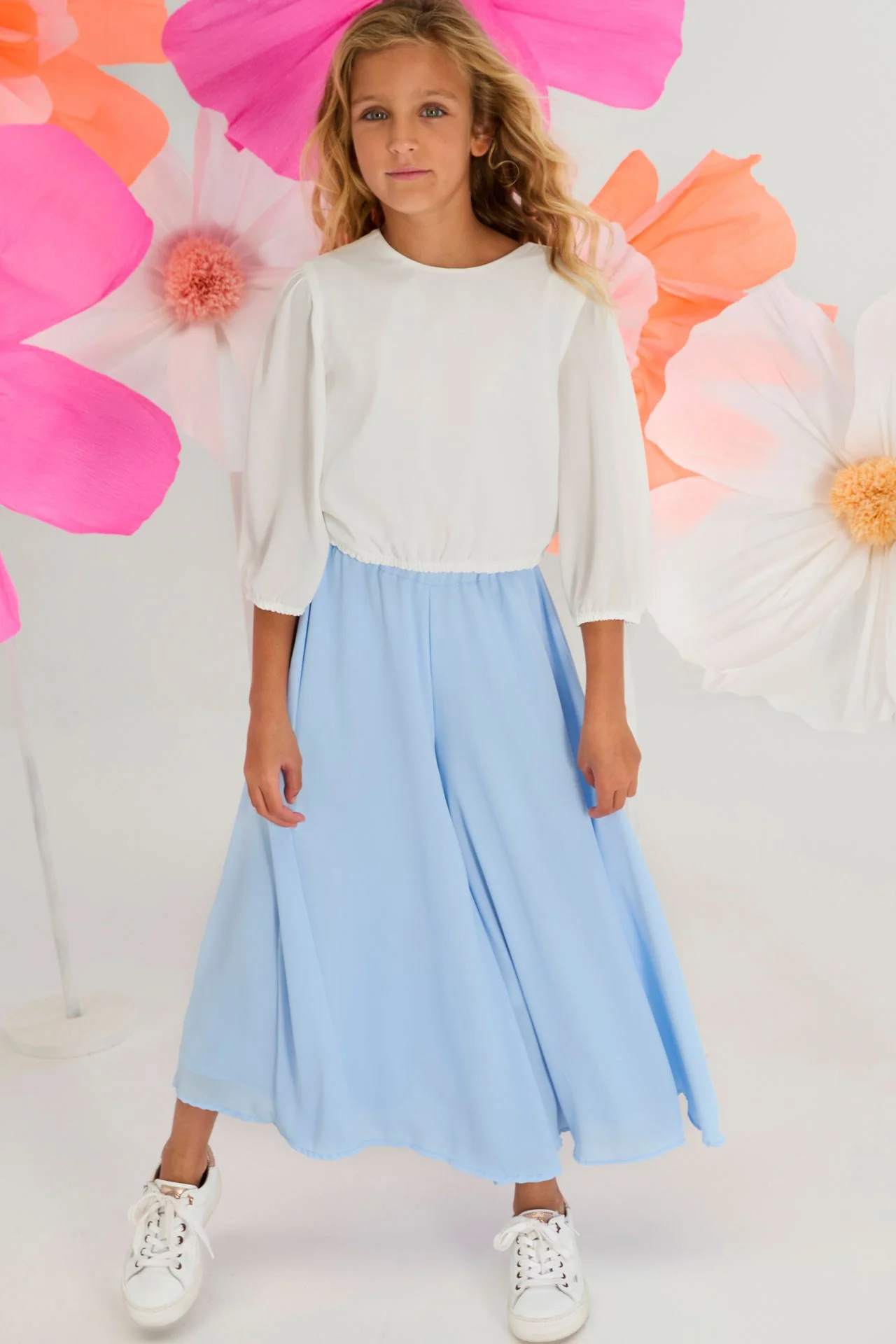 Blouses korte mouw beige Blue Bay
