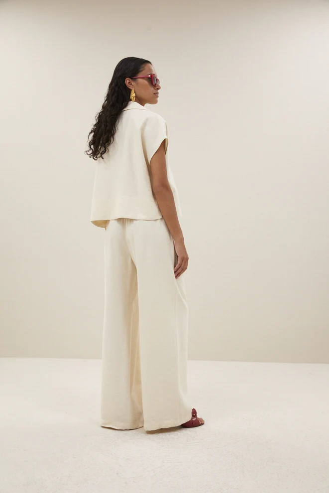 Blouses korte mouw beige by-bar - Image 4