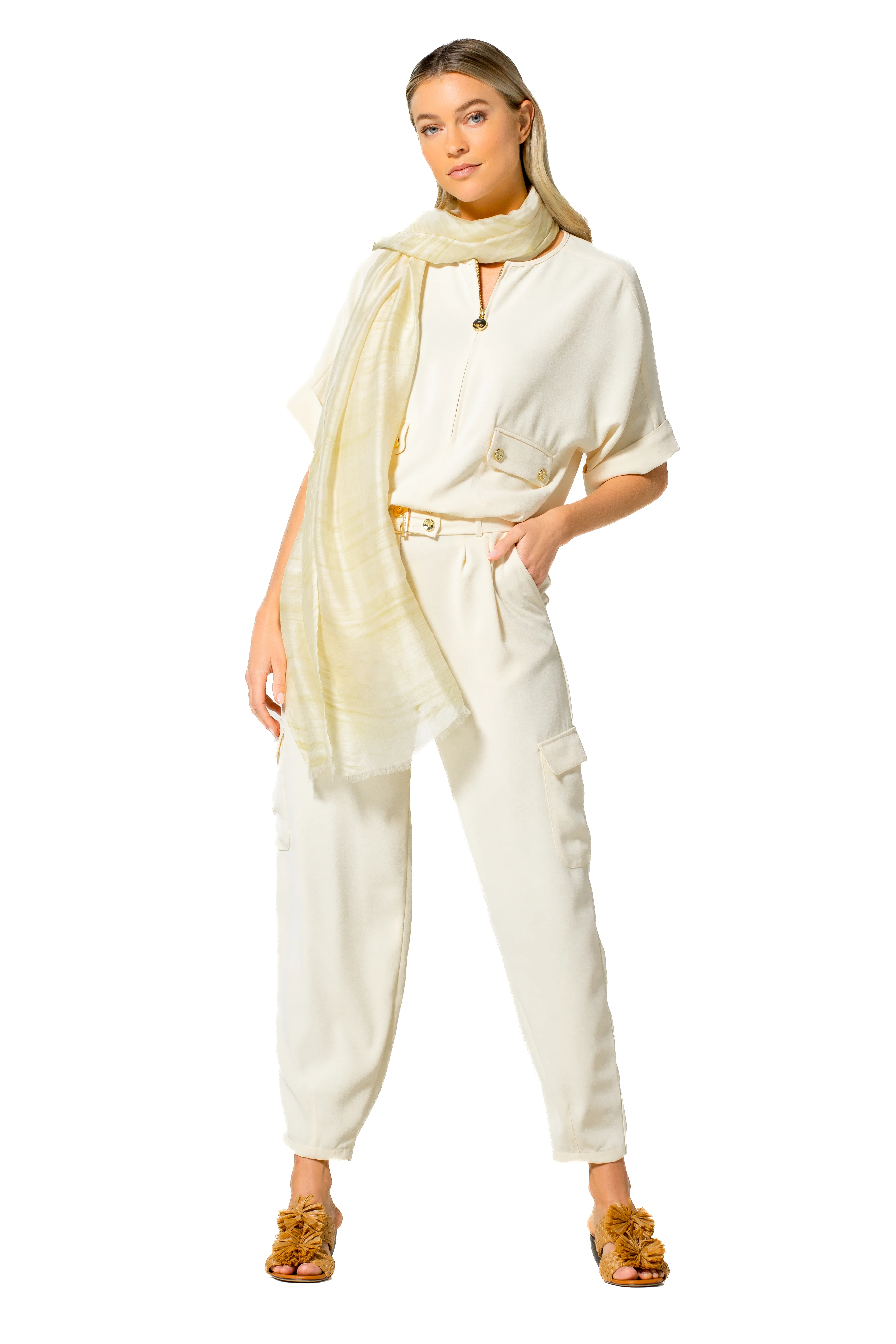Blouses korte mouw beige Caroline Biss - Image 4