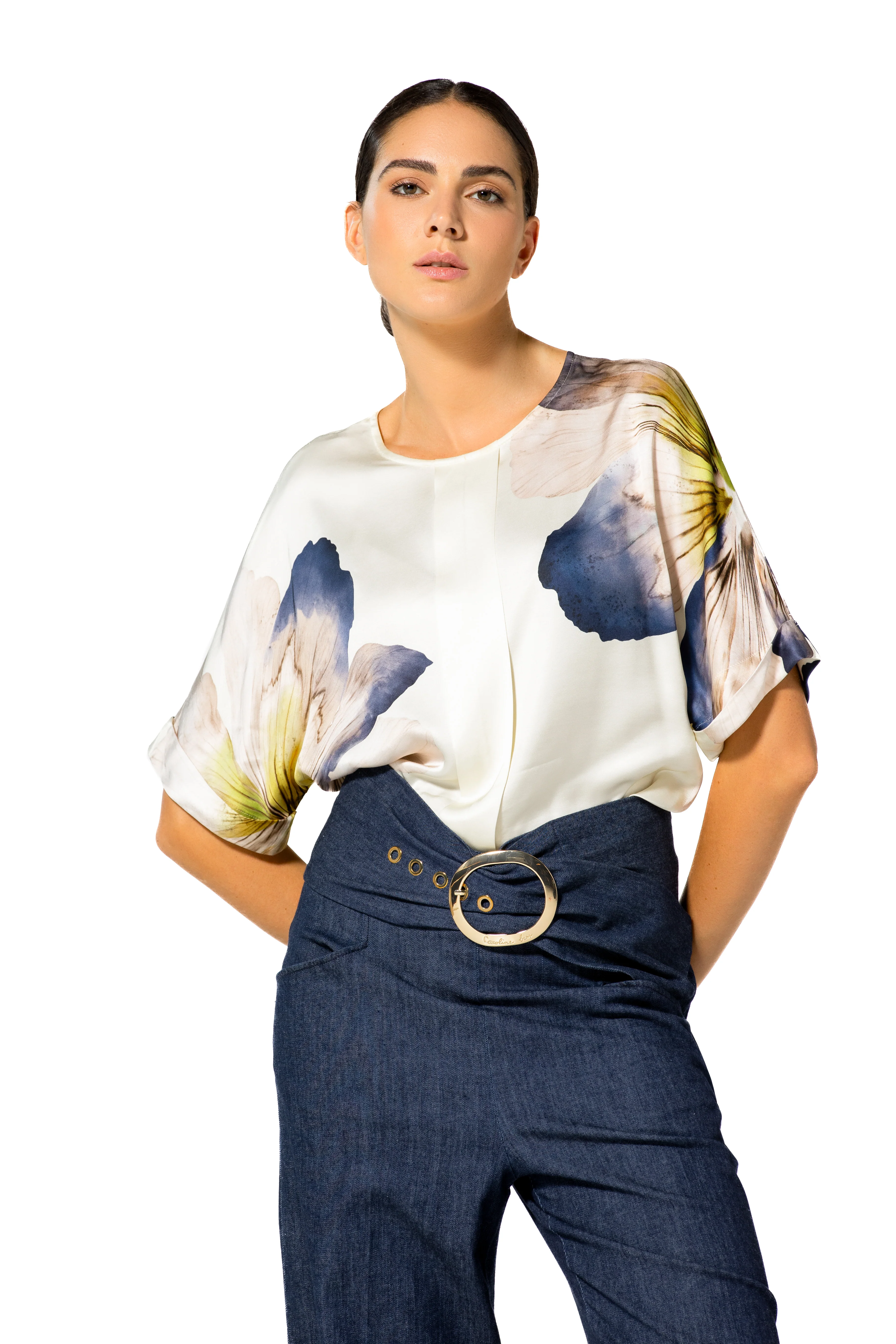 Blouses korte mouw beige Caroline Biss - Image 4