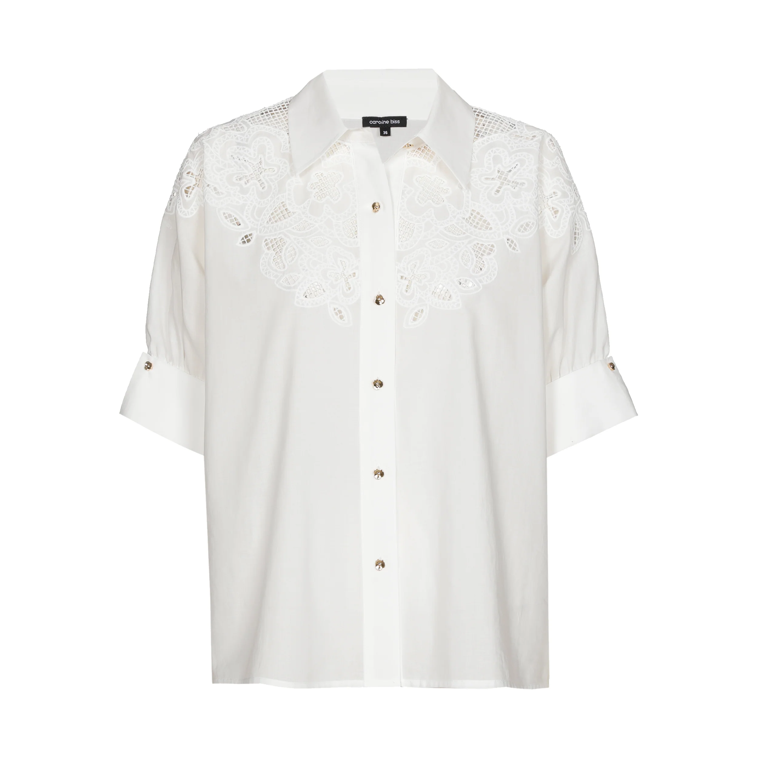 Blouses korte mouw beige Caroline Biss