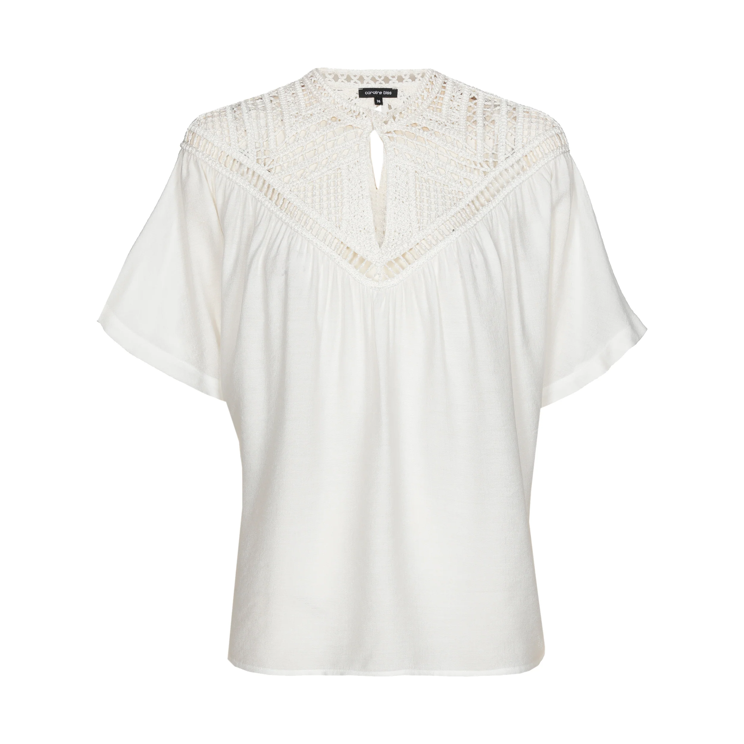 Blouses korte mouw beige Caroline Biss