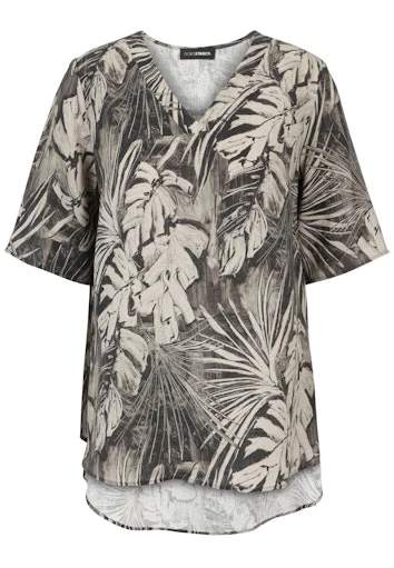 Blouses korte mouw beige Doris Streich