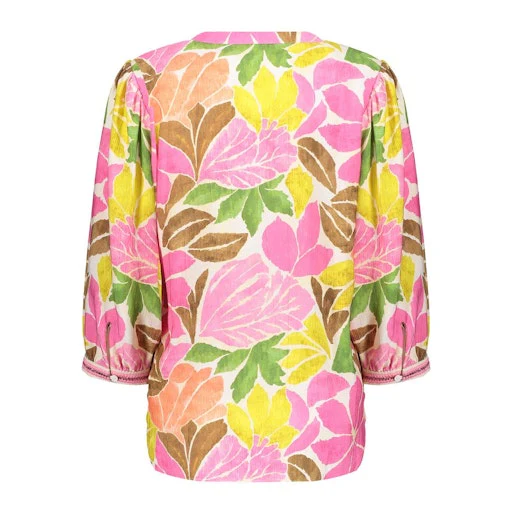 Blouses korte mouw beige Geisha - Image 4