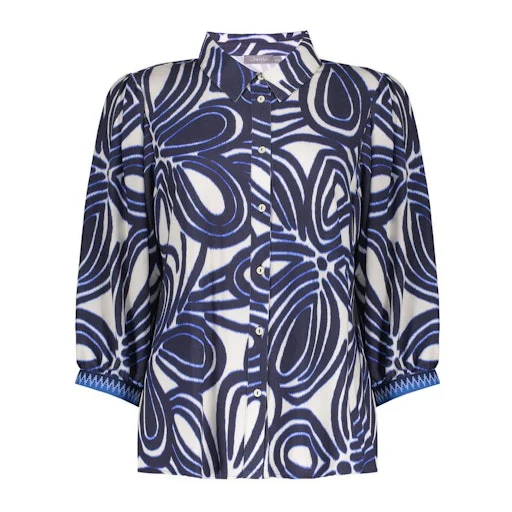 Blouses korte mouw beige Geisha - Image 2