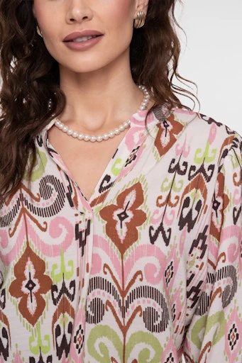 Blouses korte mouw beige Geisha - Image 6