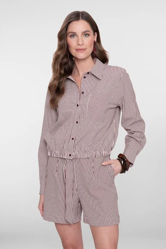 Blouses korte mouw beige Geisha