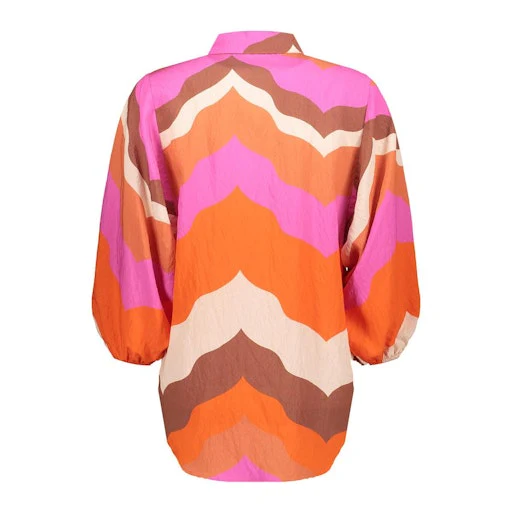 Blouses korte mouw beige Geisha - Image 4