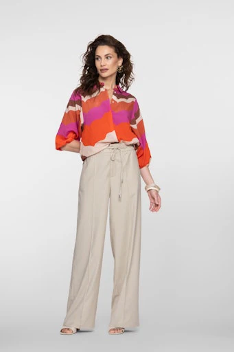 Blouses korte mouw beige Geisha - Image 7