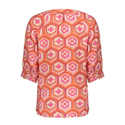 Blouses korte mouw beige Geisha - Image 4