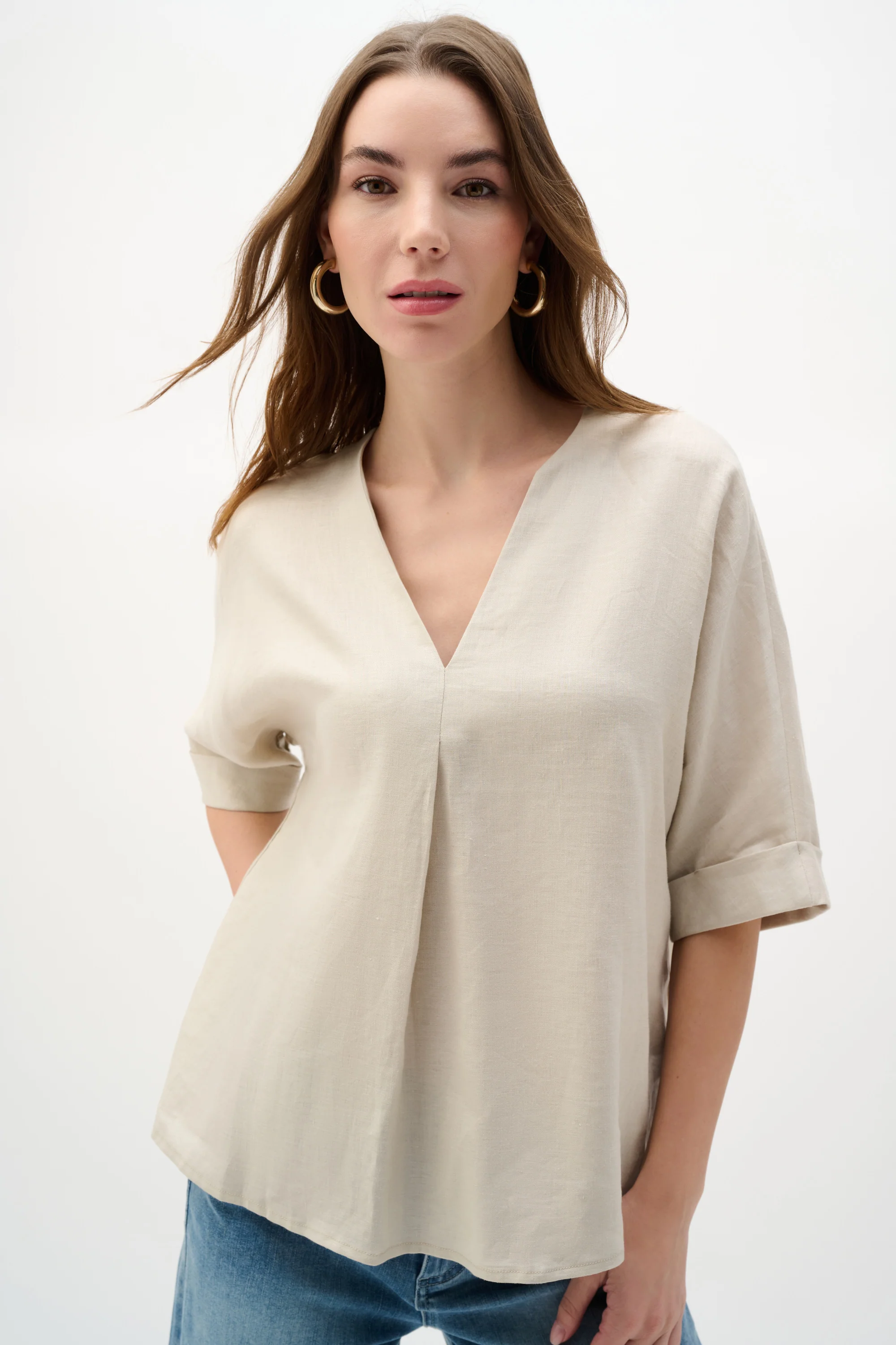 Blouses korte mouw beige Joseph Ribkoff