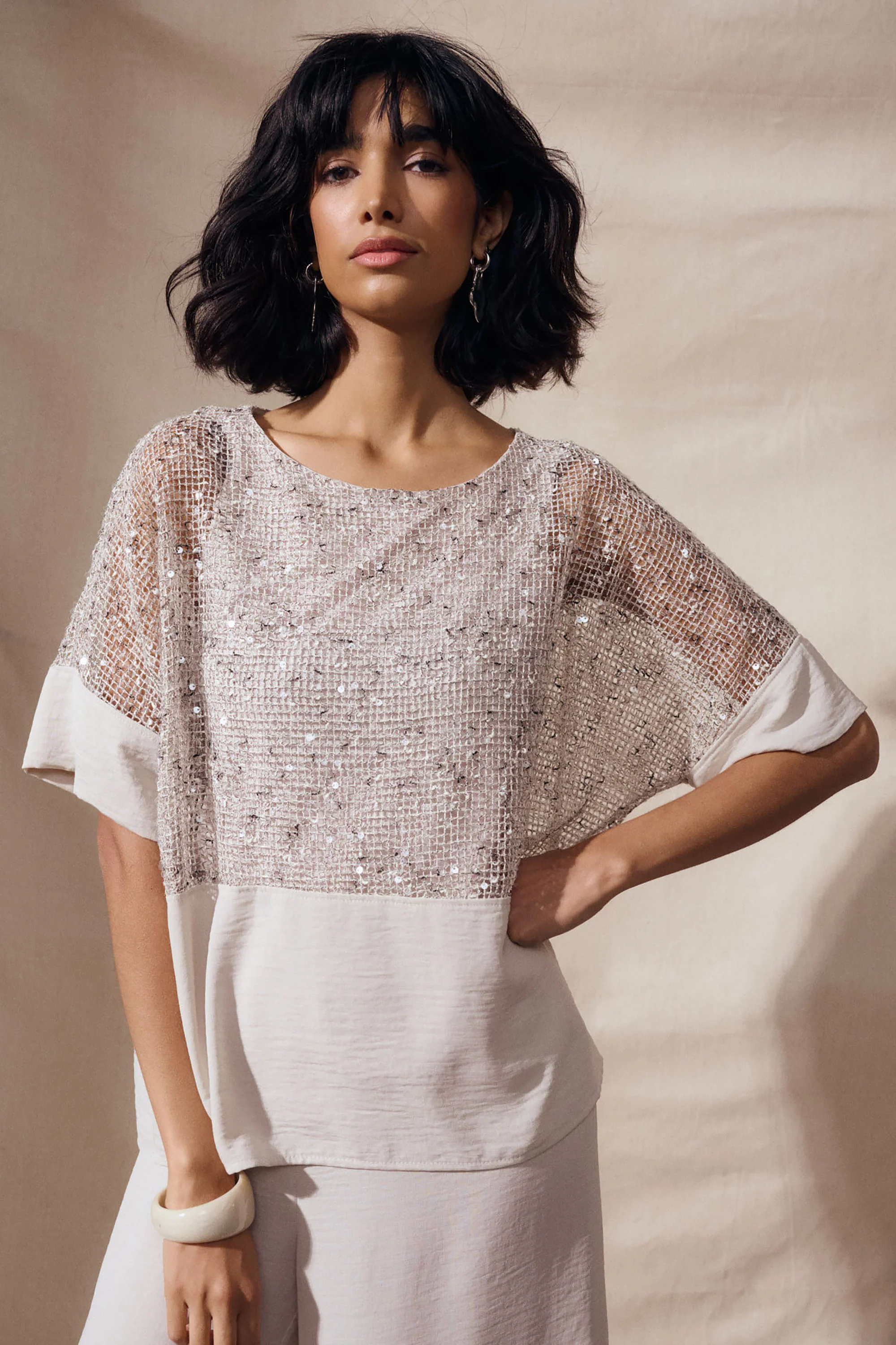 Blouses korte mouw beige Joseph Ribkoff - Image 5