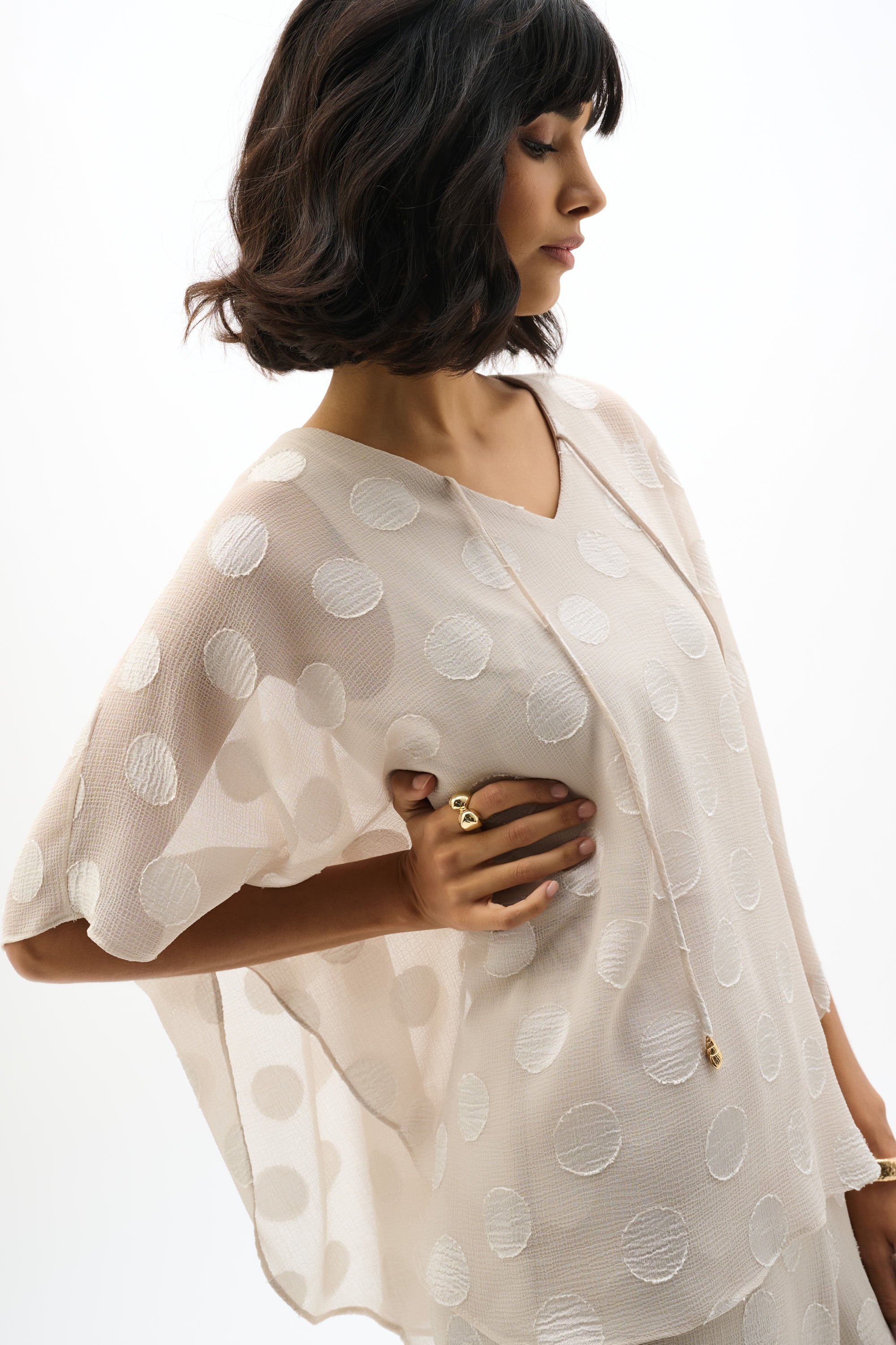 Blouses korte mouw beige Joseph Ribkoff - Image 3
