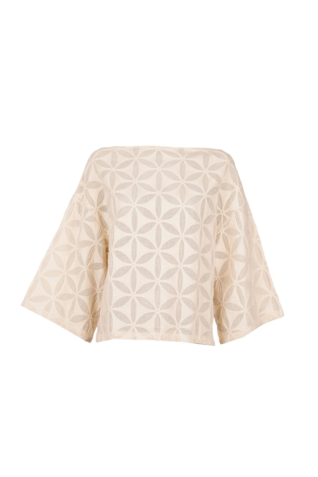 Blouses korte mouw beige March23 - Image 5