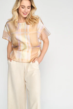 Blouses korte mouw beige Marie Méro