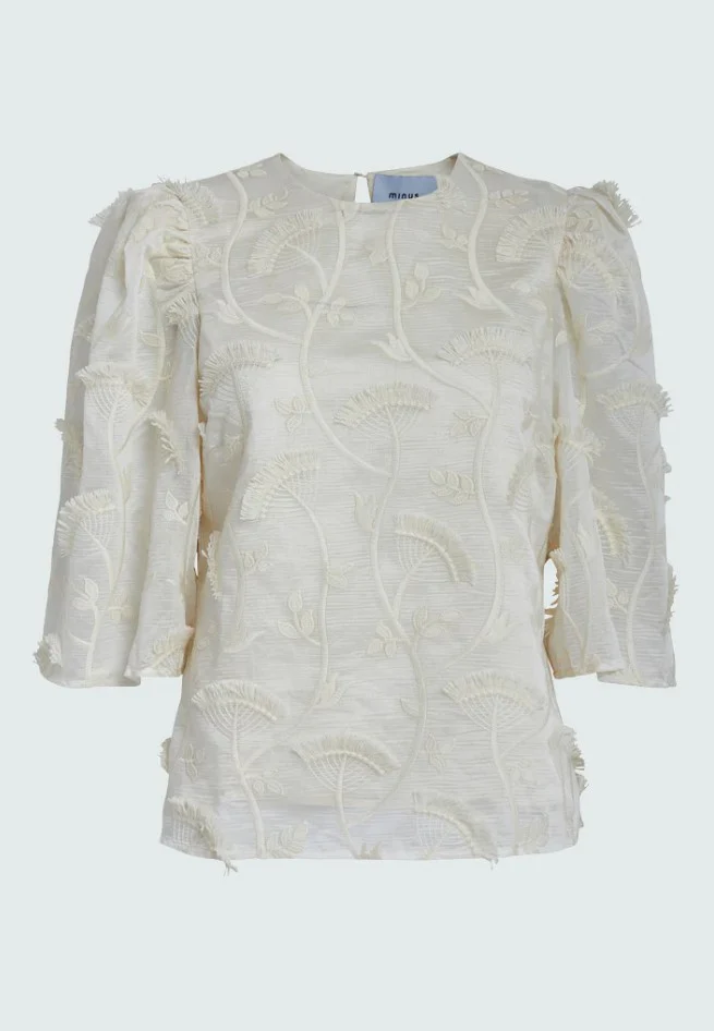 Blouses korte mouw beige Minus - Image 2
