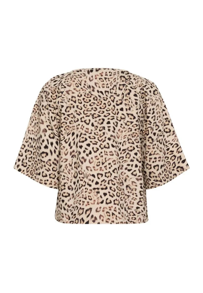 Blouses korte mouw beige Soaked In Luxury - Image 3