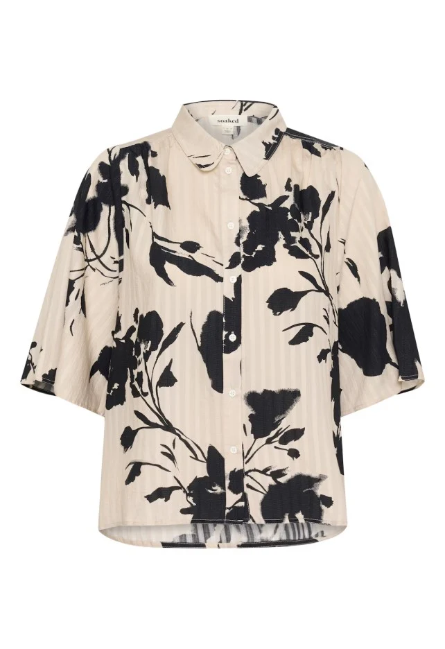Blouses korte mouw beige Soaked In Luxury - Image 2