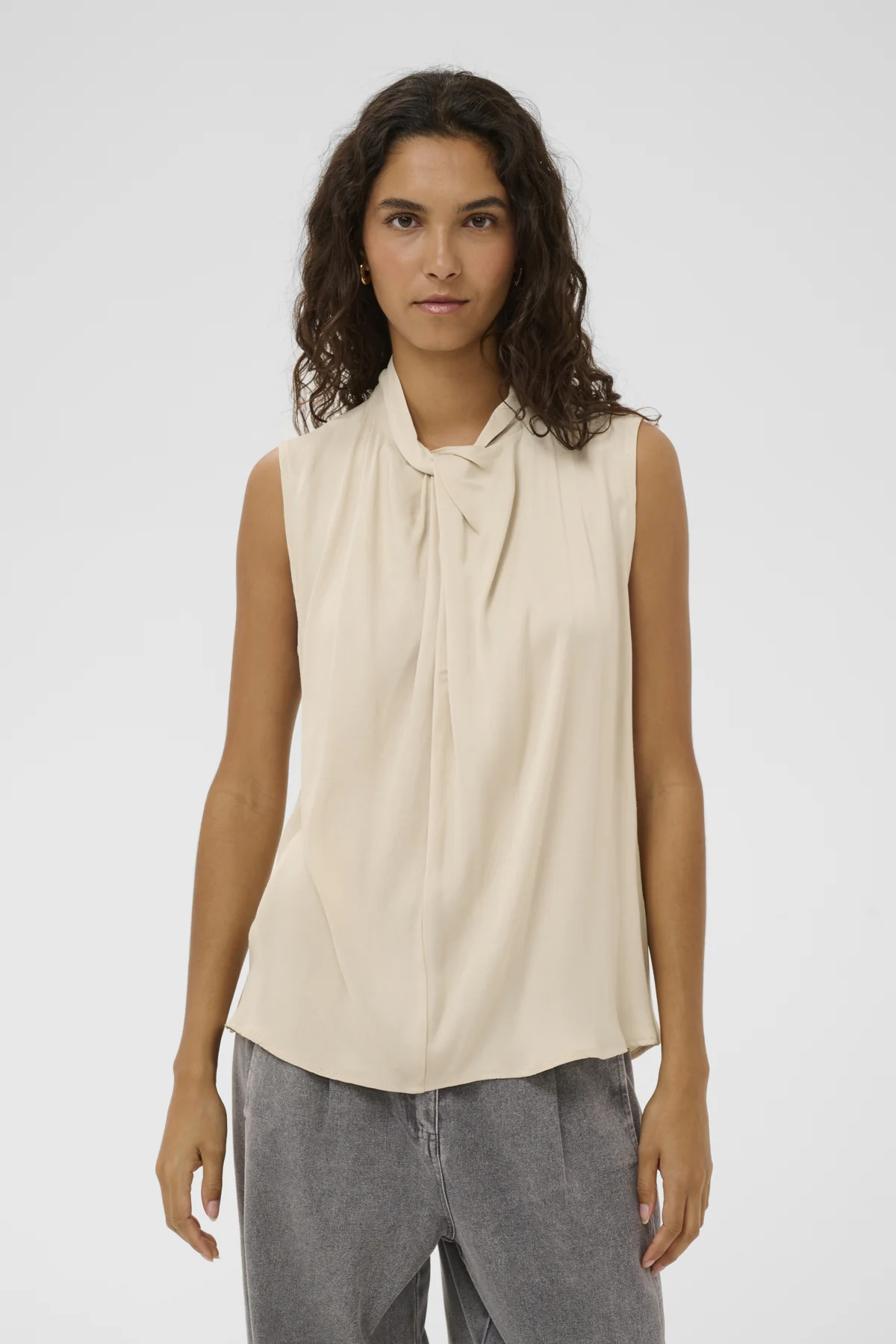 Blouses korte mouw beige Soaked In Luxury - Image 4