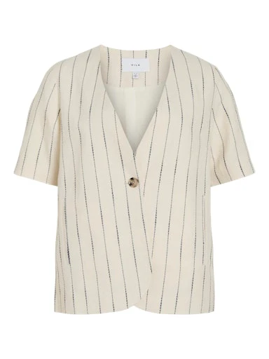 Blouses korte mouw beige VILA