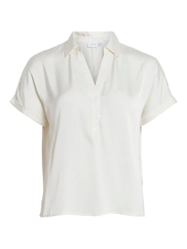 Blouses korte mouw beige VILA