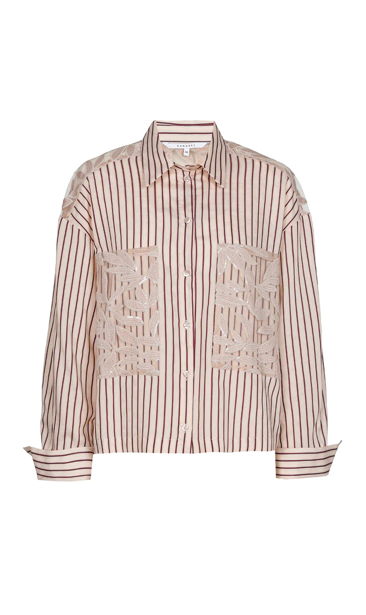 Blouses lange mouw beige Xandres