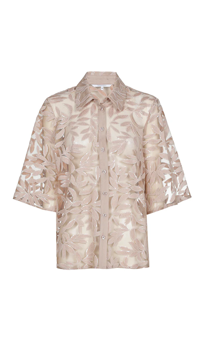 Blouses korte mouw beige Xandres