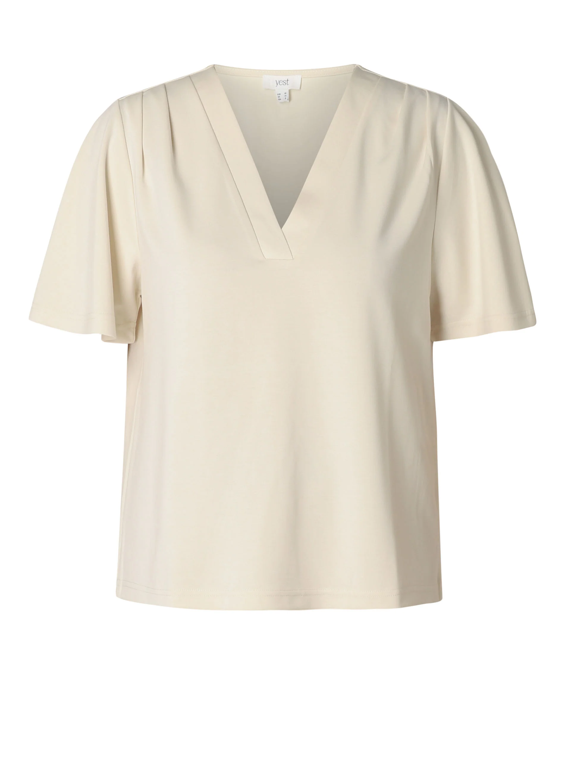 Blouses korte mouw beige yest curve