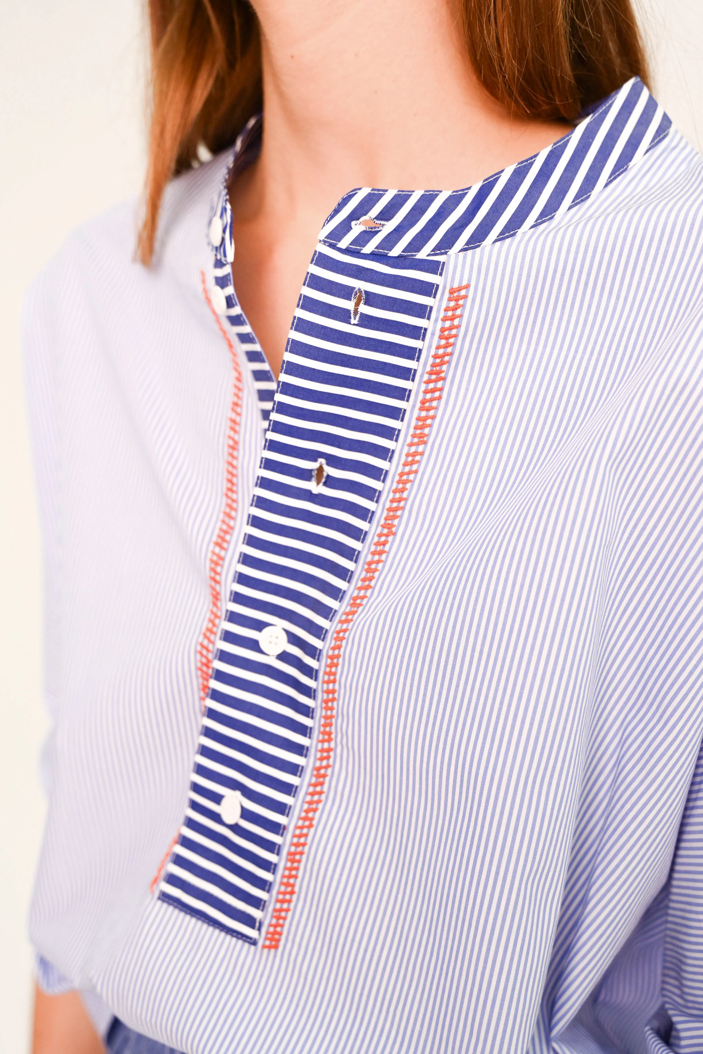 Blouses korte mouw blauw Sacrécoeur - Image 2