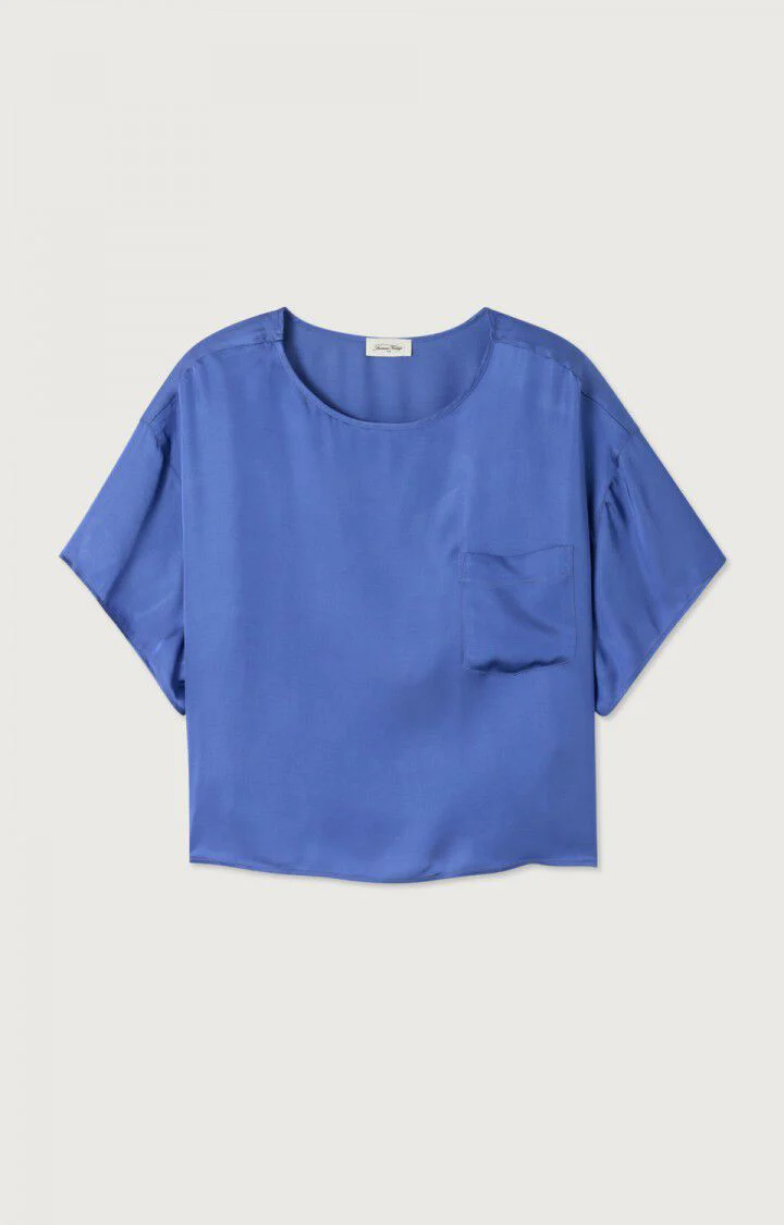 Blouses korte mouw blauw American Vintage