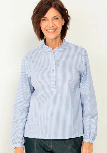 Blouses lange mouw blauw Bianca - Image 4