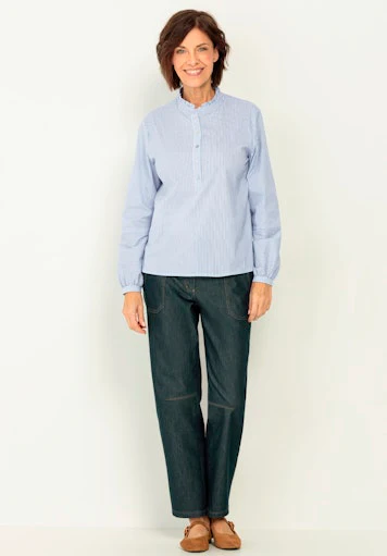 Blouses lange mouw blauw Bianca - Image 6