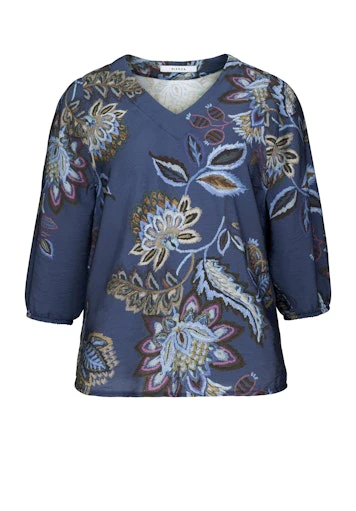 Blouses korte mouw blauw Bianca