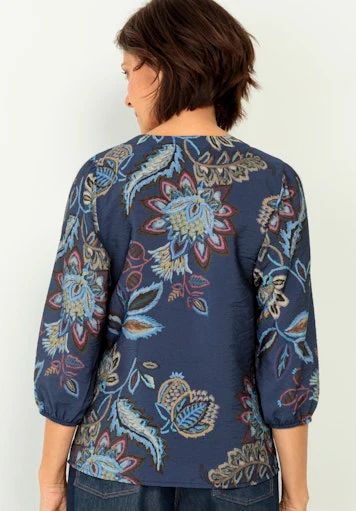 Blouses korte mouw blauw Bianca - Image 2