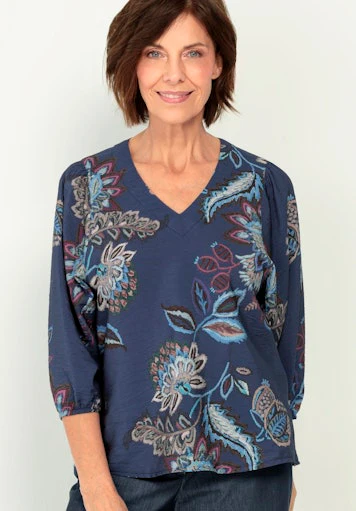 Blouses korte mouw blauw Bianca - Image 4