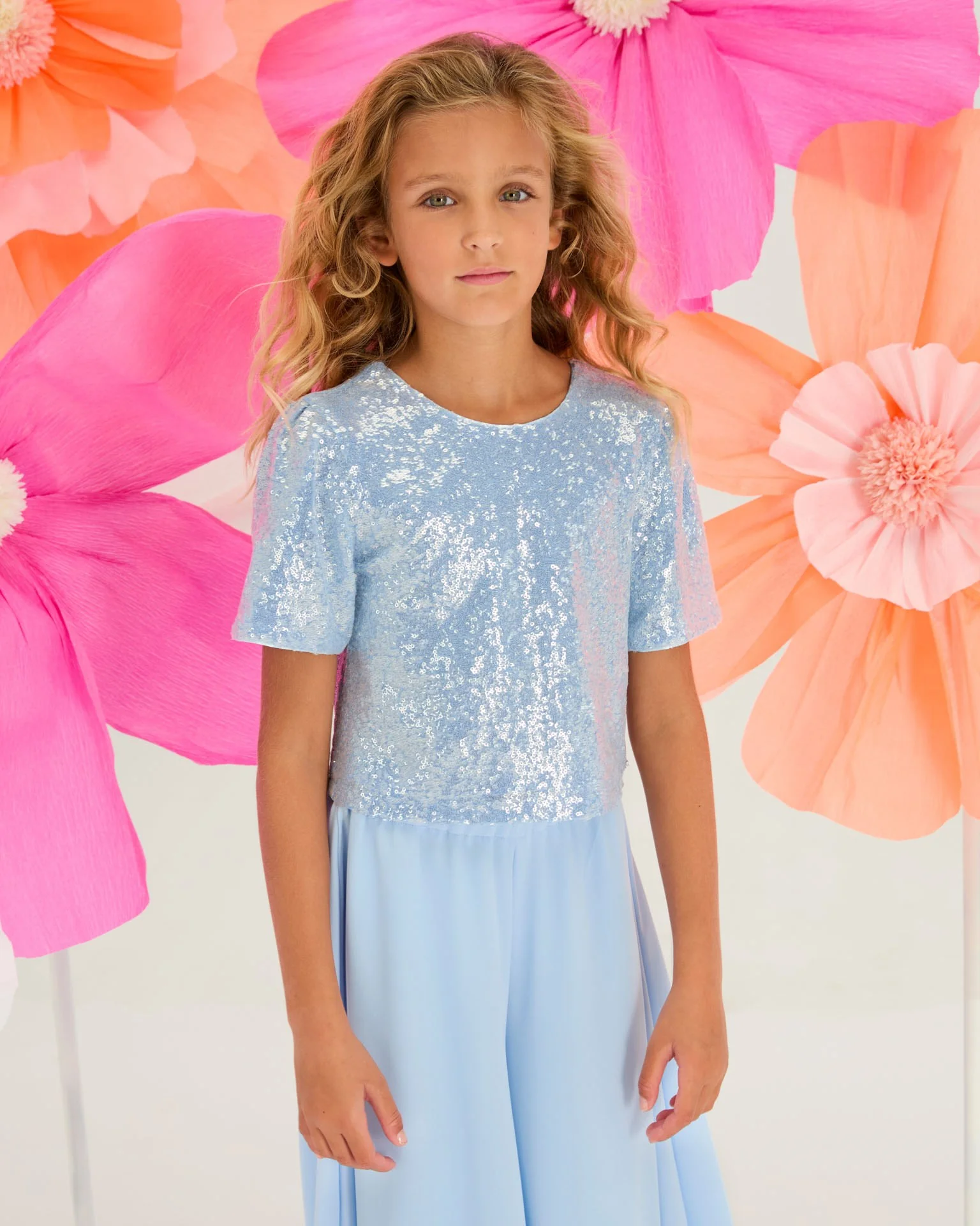 Blouses korte mouw blauw Blue Bay