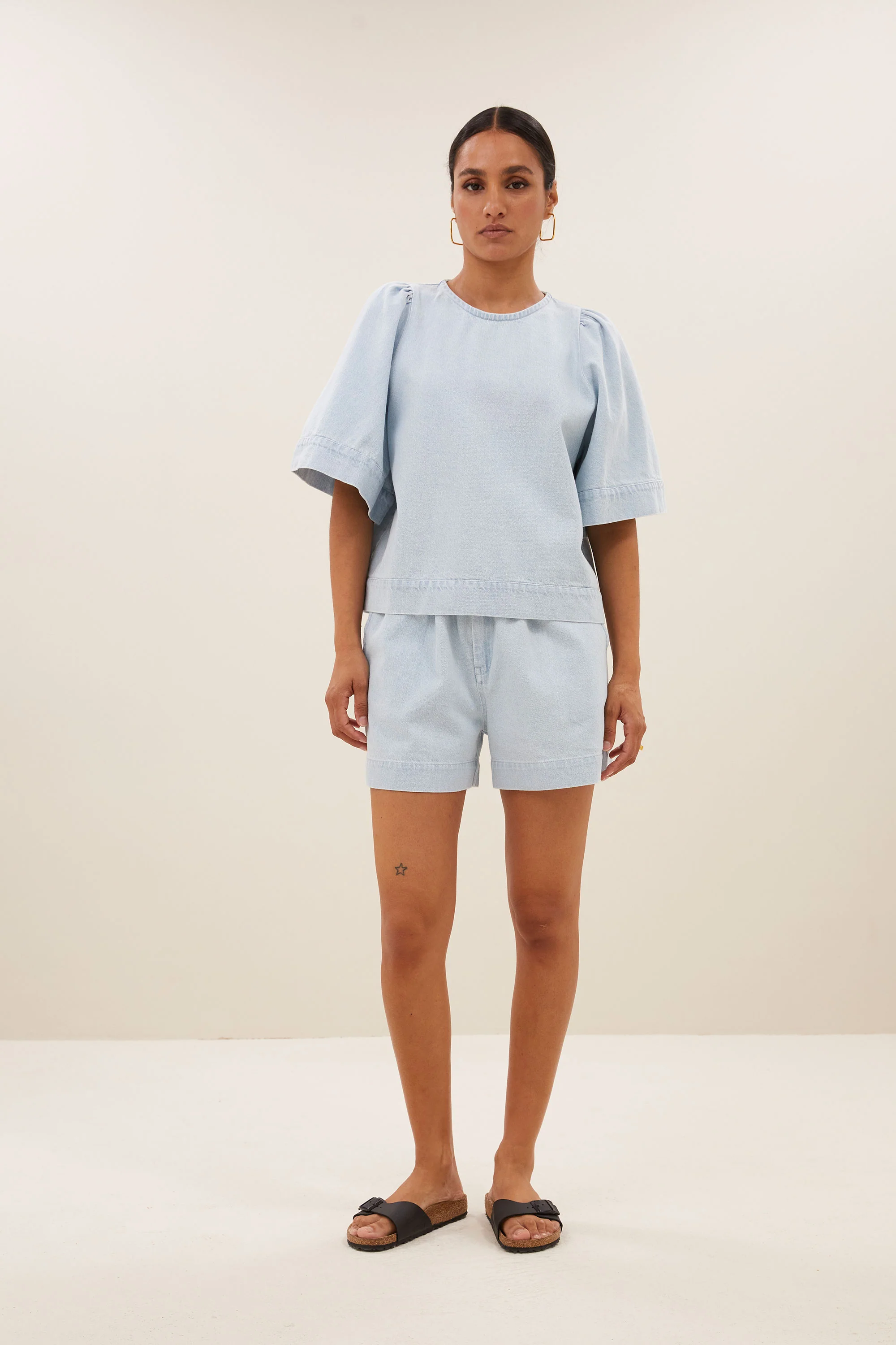 Blouses korte mouw blauw by-bar - Image 3