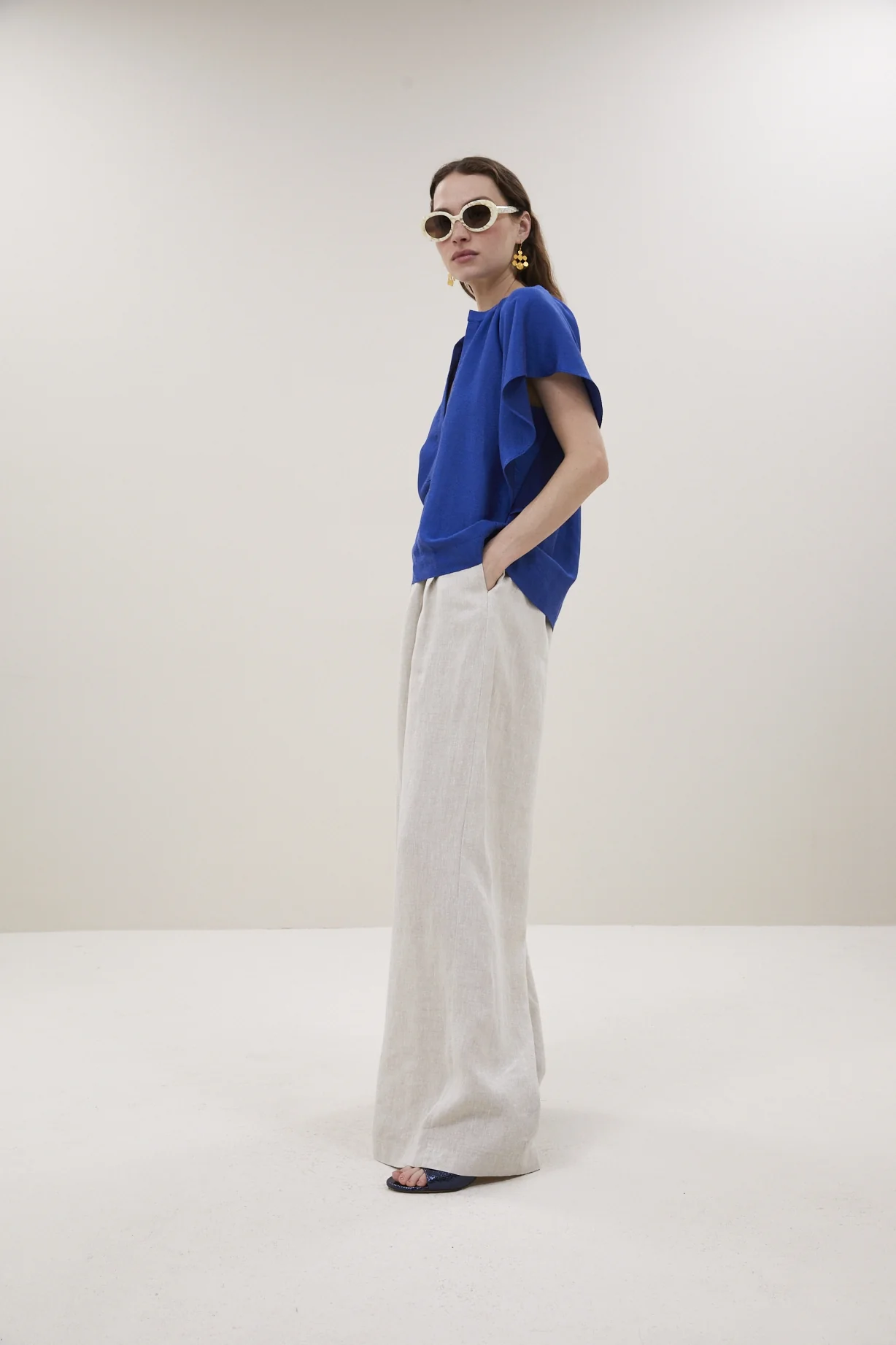 Blouses korte mouw blauw by-bar - Image 2