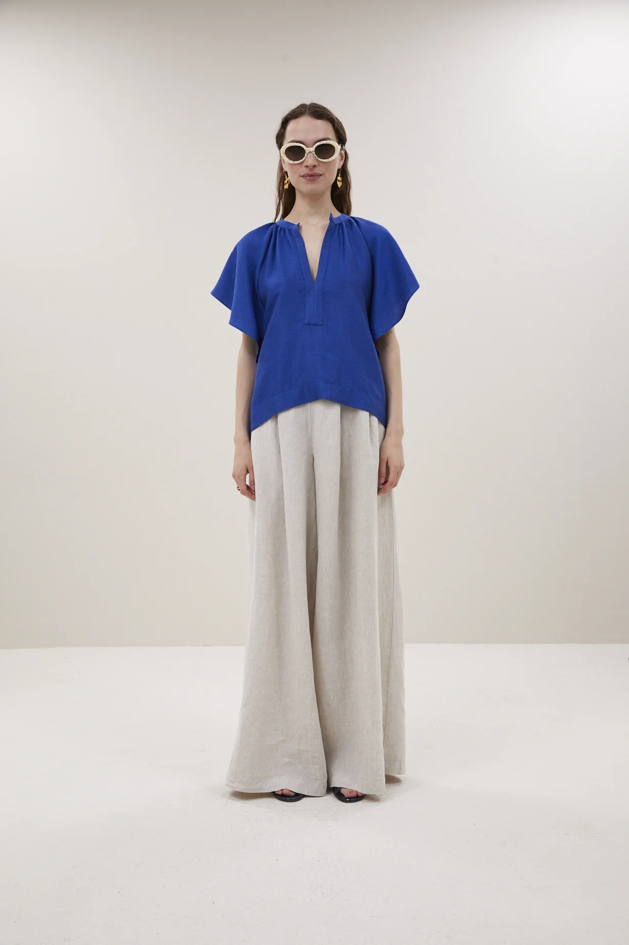 Blouses korte mouw blauw by-bar - Image 4
