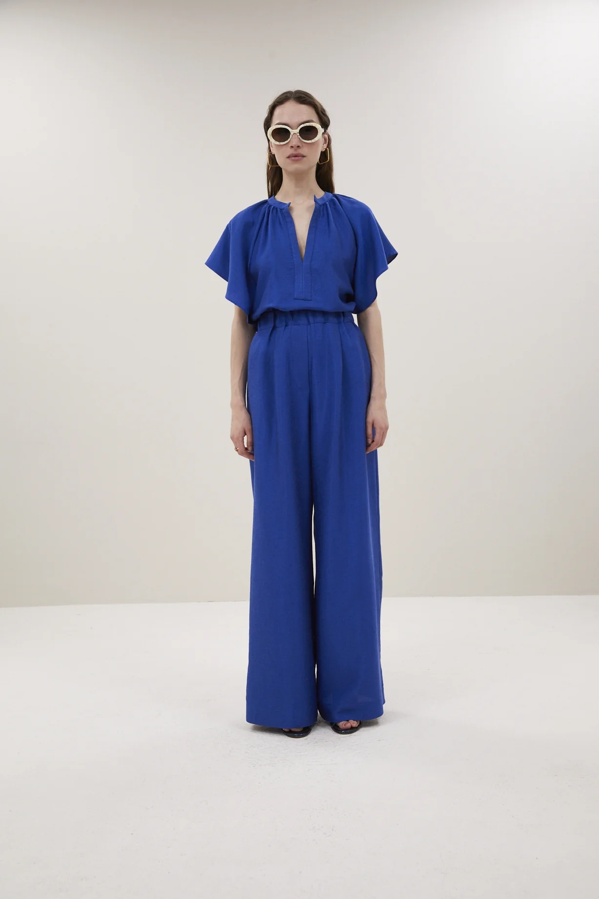 Blouses korte mouw blauw by-bar - Image 5