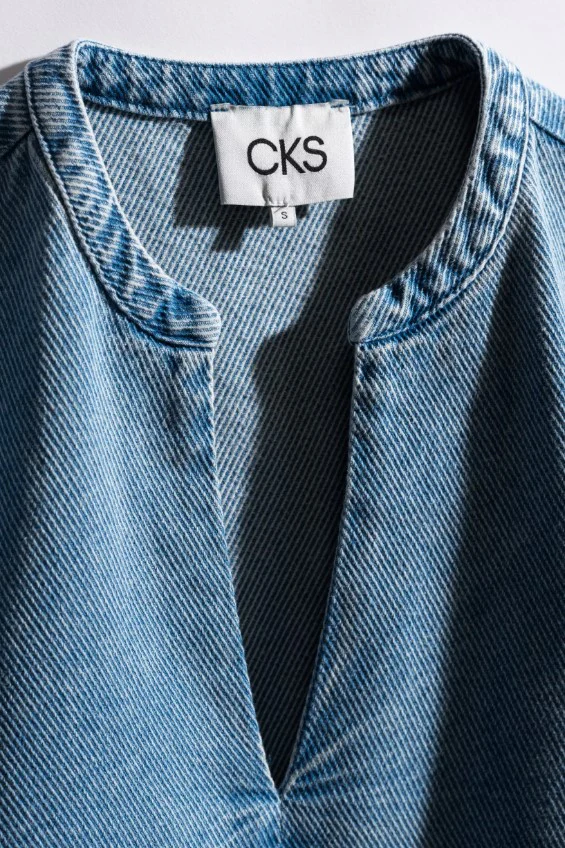 Blouses korte mouw blauw CKS - Image 2
