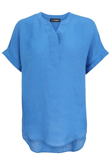 Blouses korte mouw blauw Doris Streich