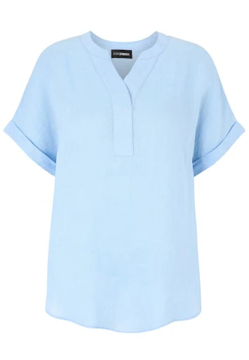 Blouses korte mouw blauw Doris Streich
