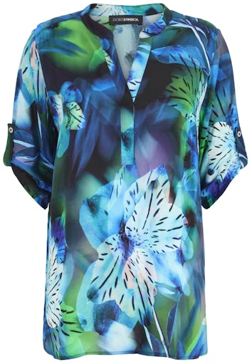 Blouses korte mouw blauw Doris Streich