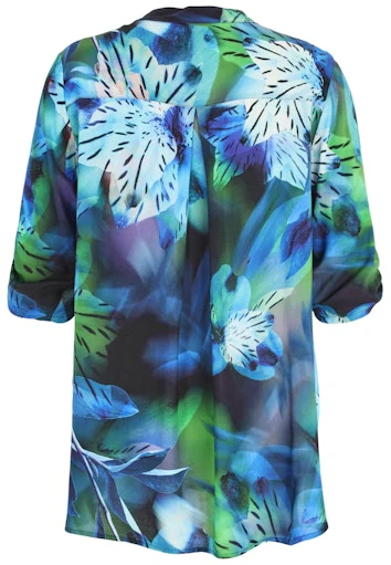 Blouses korte mouw blauw Doris Streich - Image 2