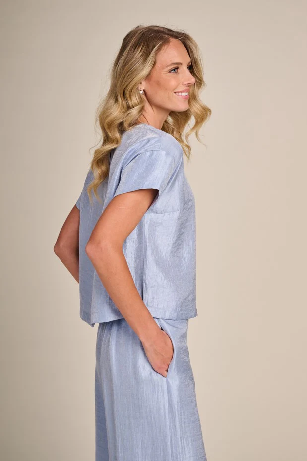 Blouses korte mouw blauw Due Amanti - Image 3