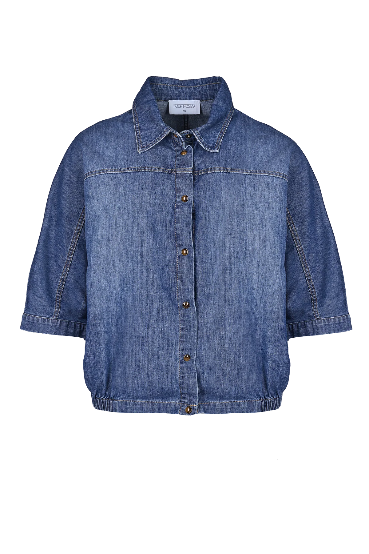 Blouses korte mouw blauw Four Roses - Image 2
