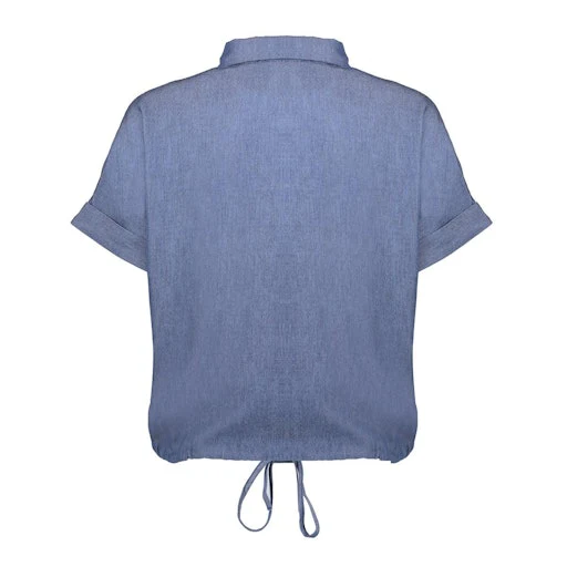 Blouses korte mouw blauw Geisha - Image 4
