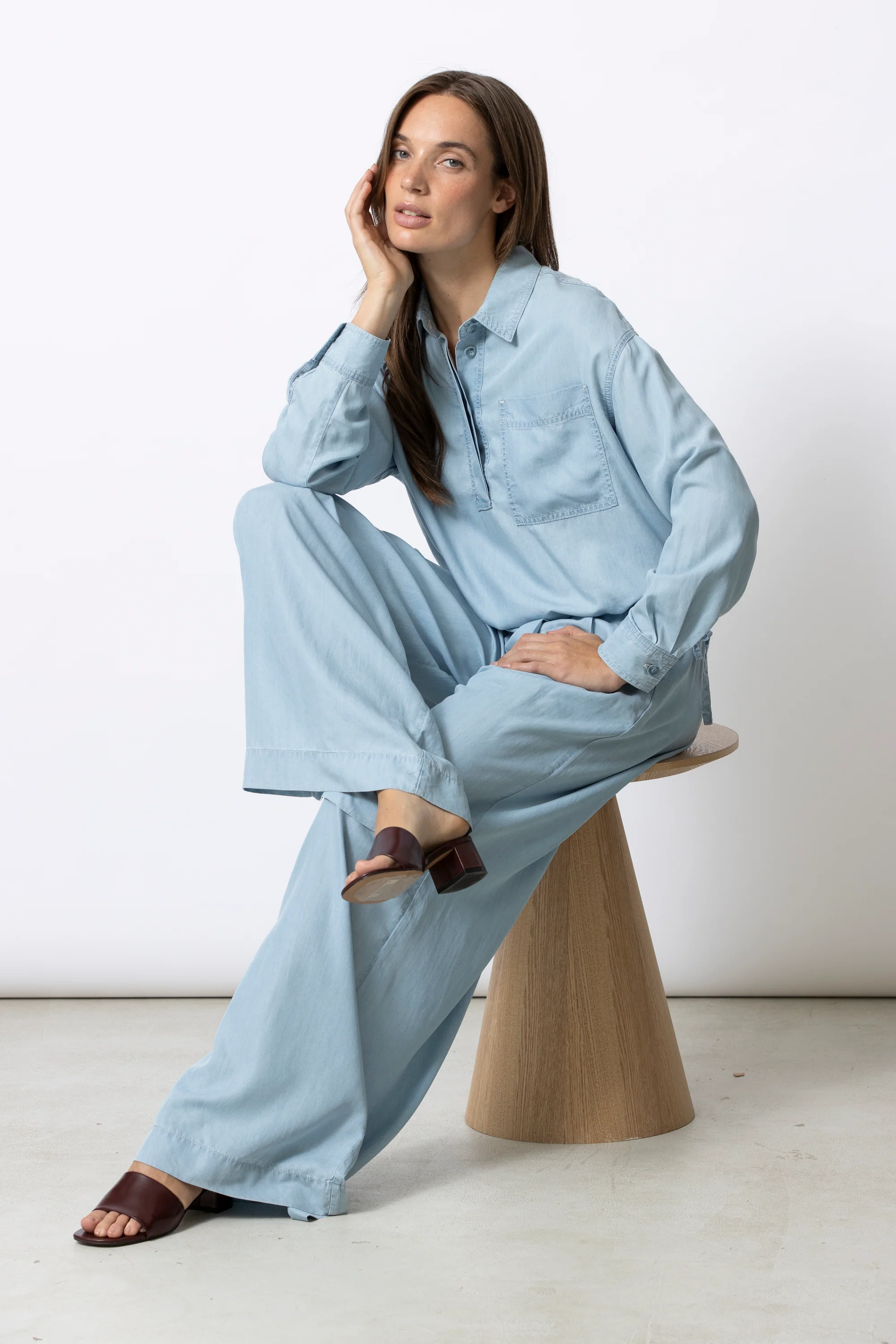 Blouses lange mouw blauw Gigue - Image 4